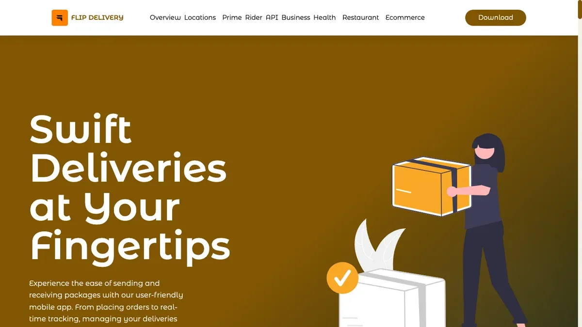 Flip Delivery, website image 1