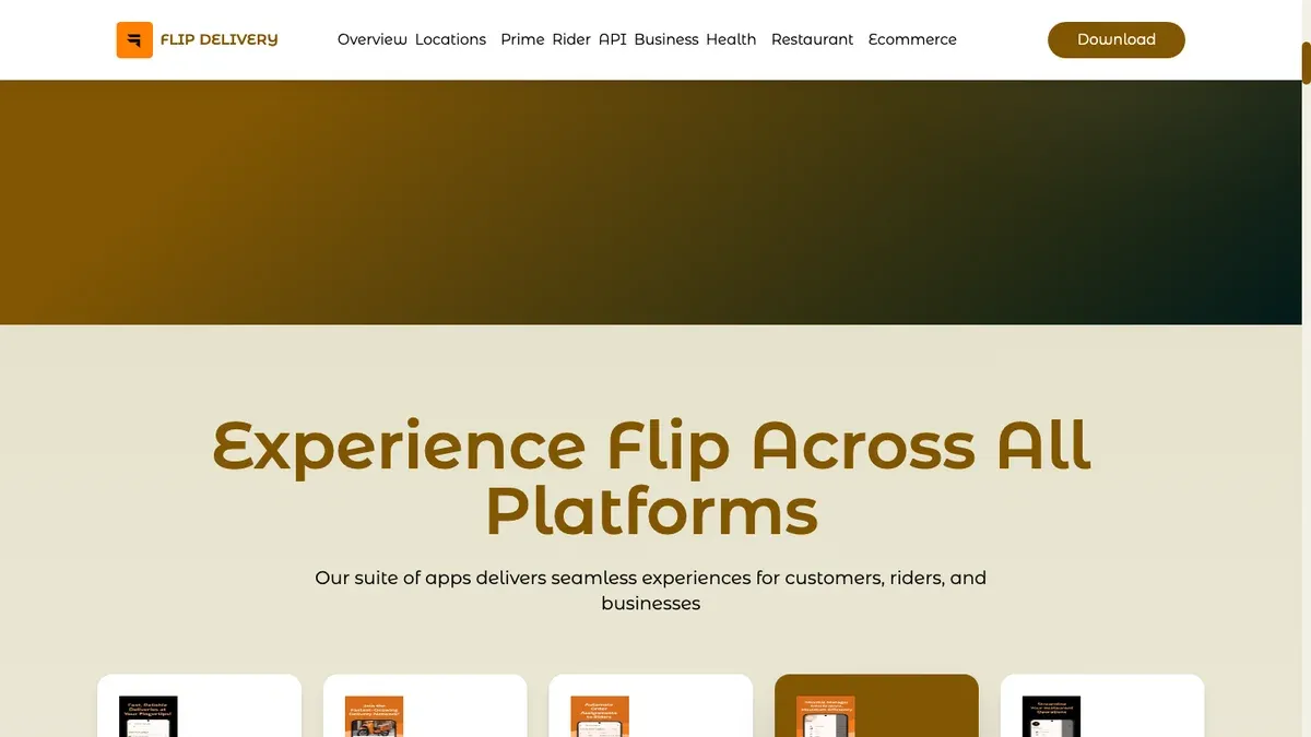 Flip Delivery, website image 5