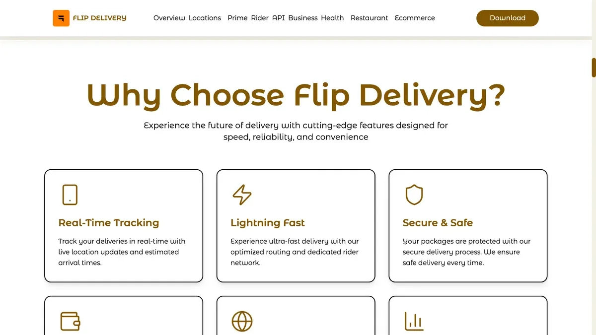 Flip Delivery, website image 6