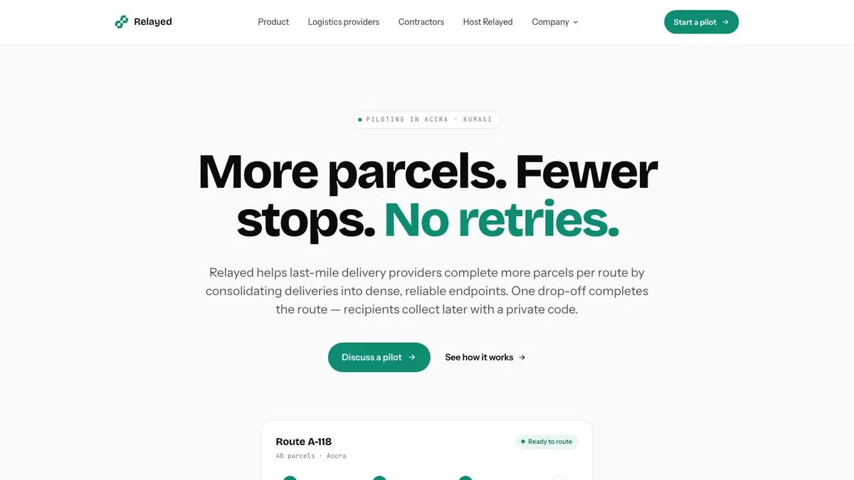 Relayed website, section 1
